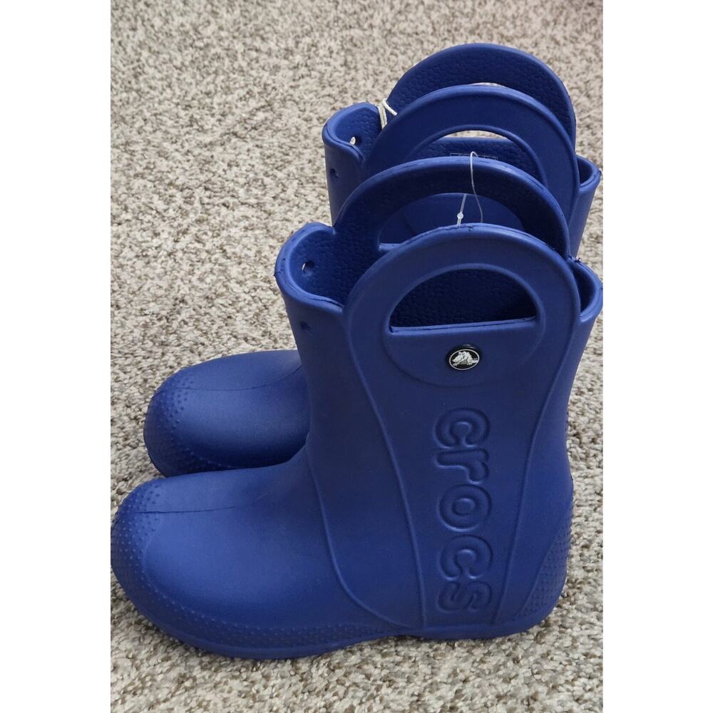 CROCS 12803 Kids Cerulean Blue Handle It Rain Boots US 2 size J2 Youth Big Kids - Picture 5 of 9
